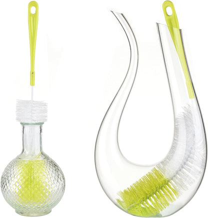 3-Pack Long Bottle Cleaning Brush for Narrow Neck Beer, Wine, Flask, Thermos, Sportwell, Pitcher, Brewing Bottle Cleaner, 16 Inches