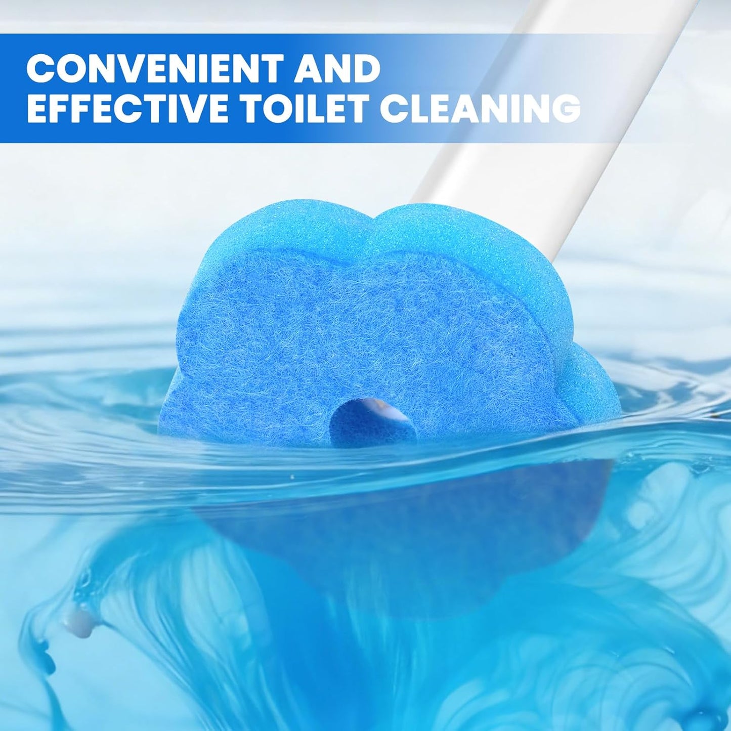 Toilet Bowl Wand Refills, 48 Pcs Disposable Toilet Brush Cleaning Sponges Heads, Not Compatible with Other Wand