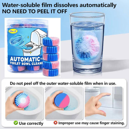 （18 Count） Automatic Toilet Cleaner Tablets, Toilet Bowl Cleaner Tablets, Bathroom Toilet Tank Cleaner，Blue Cleaning Tabs for Bathroom Tank