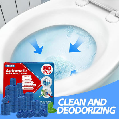 USKICH 20 Pack Toilet Bowl Cleaner Tablets,Blue Automatic Toilet Tank Cleaners, Long-Lasting Household Toilet Cleaners,Toilet flush Cleaning & Deodorizer