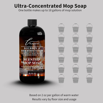 Lapew Baccarat Scented Mop Soap - Luxury Floor Cleaner Concentrate for Mopping Tile, Laminate, Vinyl & Hardwood | Streak-Free, Low-Foam | 36 oz - Colors A