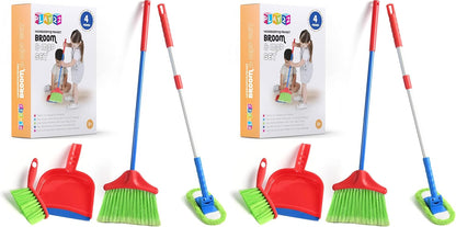 Play22 Kids Cleaning Set 4 Piece - Toy Cleaning Set Includes Broom, Mop, Brush, Dust Pan - Toy Kitchen Toddler Set is A Great Toy Gift for Boys & Girls