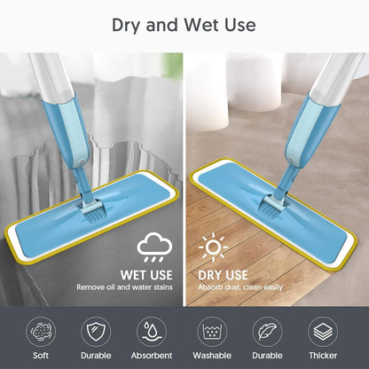 7 Count Reusable Mop Pads for Swiffer PowerMop -MEXERRIS Microfiber Wet Mops Refills PowerMop Pads Refills Machine Washable Hard Floor Mop Pads Replacement for 13''-15'' Spray Floor Mops