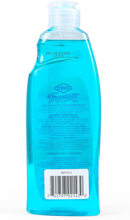 Clorox Fraganzia Liquid Dishwashing Soap, Lavender Scent - Cuts Through Tough Grease Fast, Quick-Rinsing Formula Washes Away Grime, A Powerful Clean You Can Trust, 22 Fl Oz, Pack of 2