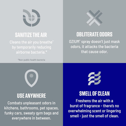 Ozium 0.8 oz. Air Sanitizer & Odor Eliminator for Homes, Cars, Offices and More, Original Scent, Pack of 6