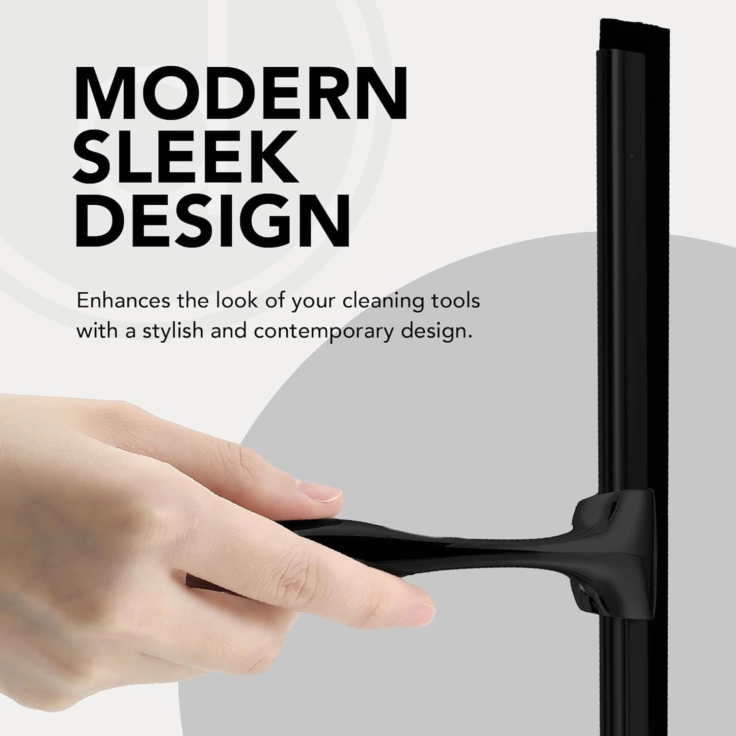 Squeegee for Shower Door, Car Windshield, and Glass Window - 2 Extra Silicone Replacement Blades - Foam Handle - Black