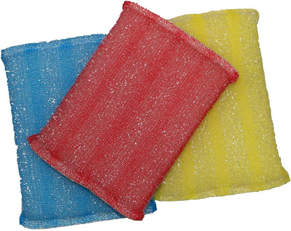 Kitchen Sponge Scrubber, Heavy Duty, Hand Friendly Scouring Sponge for Sink, Pot, Dish Washing Scrubber Non-Scratch, Kosher Sponge, by Superio (Silver-Gold)