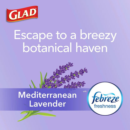 Glad ForceFlex Tall Kitchen Trash Bags, 13 Gal, Gain Lavender with Febreze, 110 Ct (Pack May Vary)