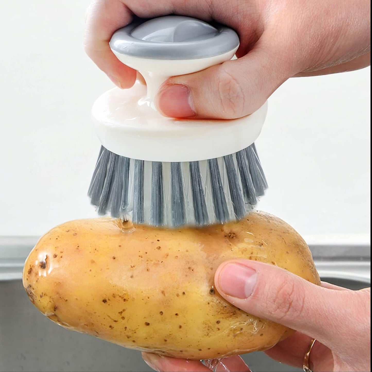 Dish Scrub Brush,Ergonomic Grip Palm Brush,Kitchen Scrub Brushes for Cleaning, Dish Scrubber with Stiff Bristles for Sink, Pots, Pans