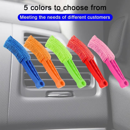 3PCS Mini Duster for Car Air Vent, Automotive Air Conditioner Cleaner and Brush, Vehicle Blind Dust Cleaning Tool for Keyboard, Window, Shutter, Universal for SUV, Truck, RV（Rose Red）