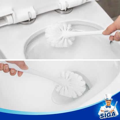 MR.SIGA Toilet Plunger and Bowl Brush Combo for Bathroom Cleaning, Gray, 2 Sets
