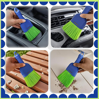 Hand Whisk Broom Handheld Poly Fiber Outdoor Car Broom with Hang Hole for Cleaning Indoor Porches Floors Decks Driveways Dirt Dust （1 Pack）