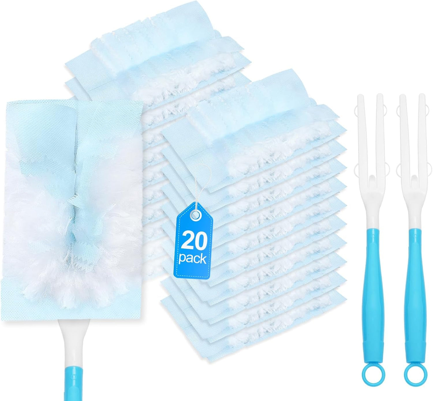 20 Count Duster Refill Compatible with Swiffer Hand Duster, Lavender Flavor Disposable Heavy Duty Duster Refills, Dusters Refills for Cleaning, Blinds & Ceiling Fan (Handle is Not Included)