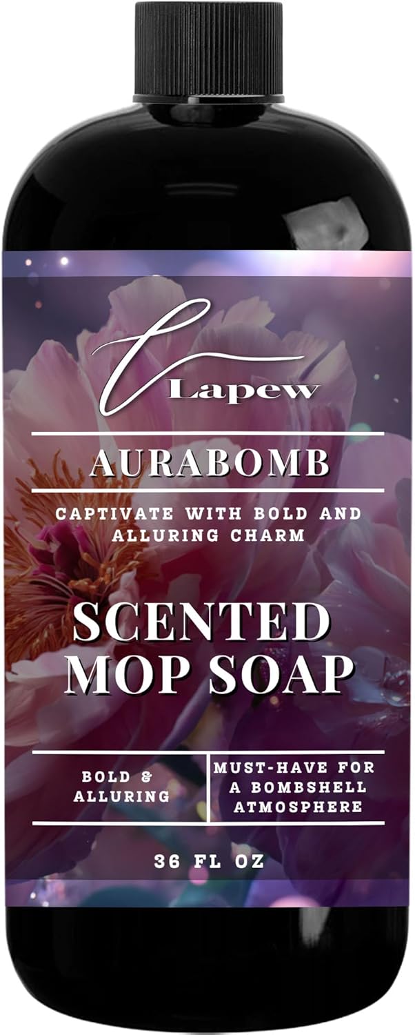 Lapew Baccarat Scented Mop Soap - Luxury Floor Cleaner Concentrate for Mopping Tile, Laminate, Vinyl & Hardwood | Streak-Free, Low-Foam | 36 oz - Colors C