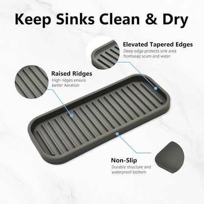 Silicone Sponge Holder Kitchen Sink Organizer Tray Dish Caddy Soap Dispenser, Scrubber Spoon Holder,Dishwashing Accessories 2 Pack (White)