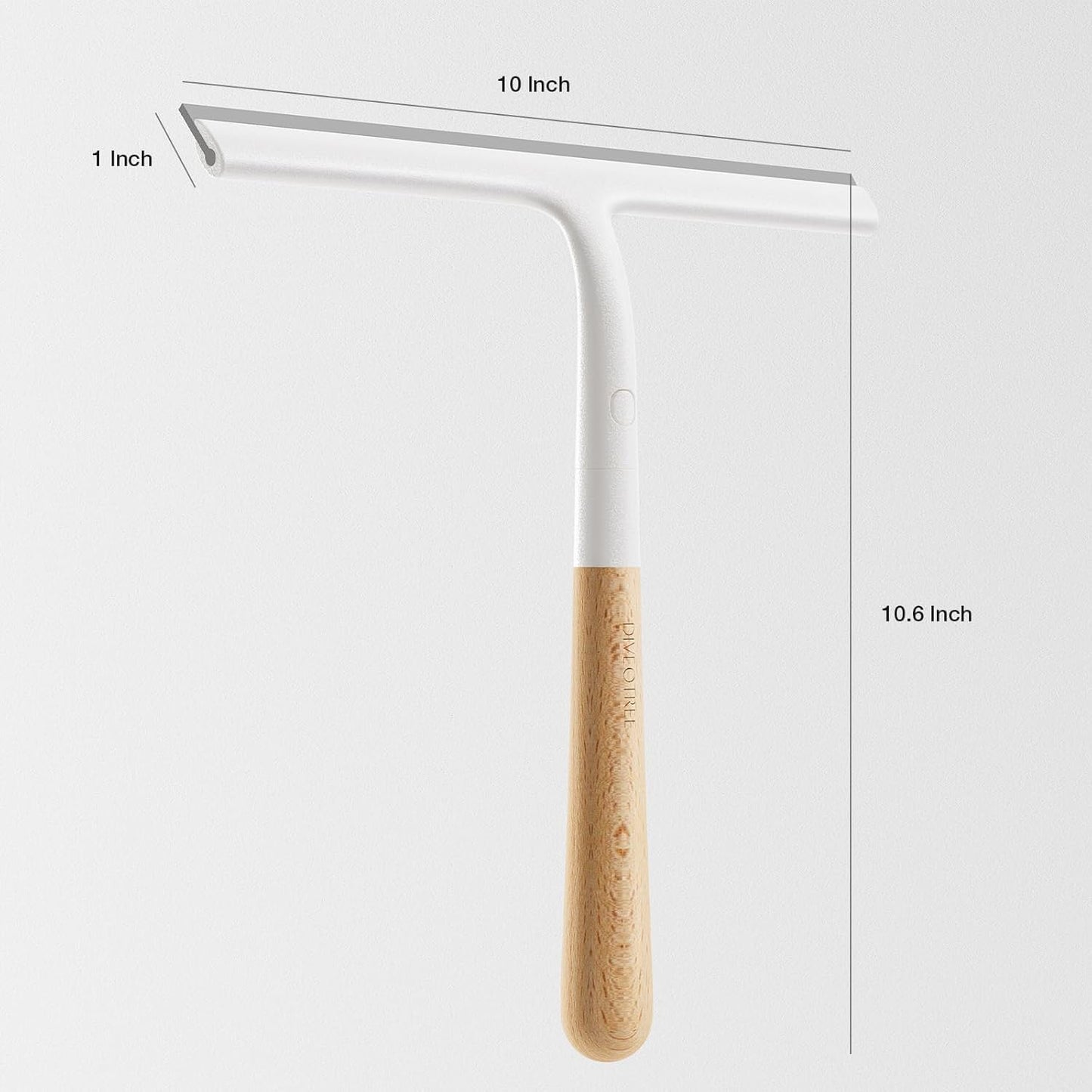 Silicone Shower Squeegee for Glass & Doors, Diveotree Multi-Purpose Squeegee for Bathroom Shower/Windows/Glass/Door, Heavy Duty Scrubber for Car Windshield Cleaning (White, 1pack)
