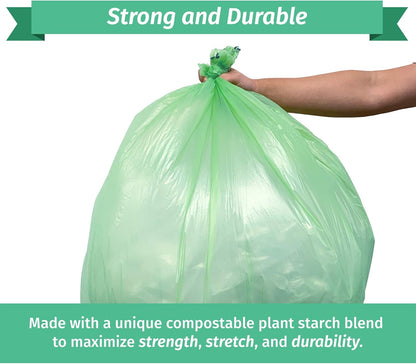 Reli. Compostable 16-25 Gallon Trash Bags | 100 Count Bulk | ASTM D6400 | Green | Eco-Friendly | For Compost