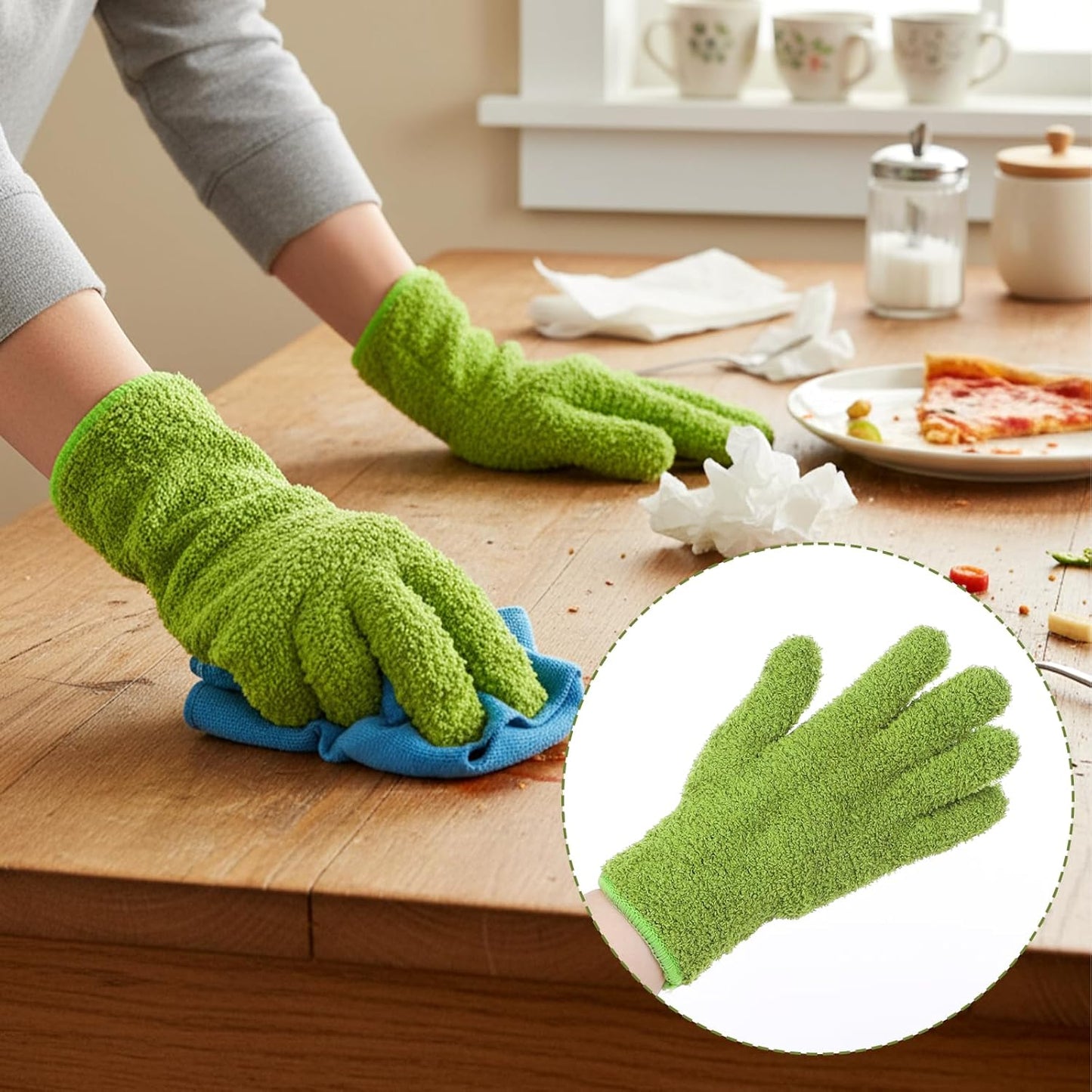 Microfiber Dusting Gloves for Plants Plant Dusting Gloves Gentle Leaf Shine & Cleaner for Houseplants Reusable Washable Cleaning Glove Mittens Indoor Mitt for Plants House Cleaning Car Blinds Lamps