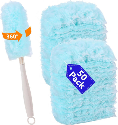 30PCS Disposable Dusters Refills Compatible with Swiffer,180 Degree Electrostatic Disposable Replacement Head for Home,Office,Ceiling Fans,Blinds and Furniture Dusting