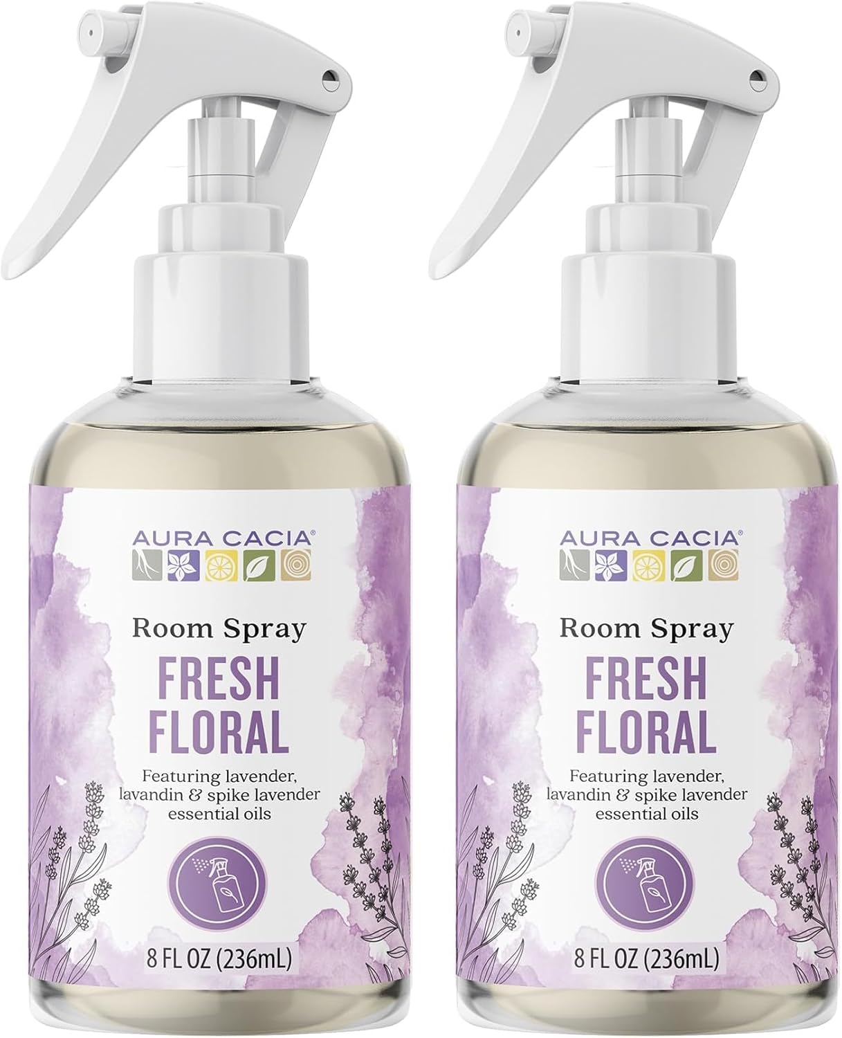Aura Cacia Fresh Floral Room Spray 8 Fl. oz. - Light Aroma, No Synthetic Fragrances