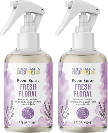 Aura Cacia Fresh Floral Room Spray 8 Fl. oz. - Light Aroma, No Synthetic Fragrances