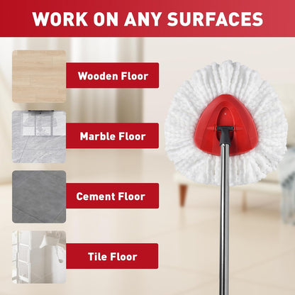 4 Pack Spin Mop Replacement Heads, Microfiber Mop Refills Compatible with Ocedar Mop Heads Replacements 2 Tank System, Replace Head Safe for Cleaning All Hard-surfaced Floors