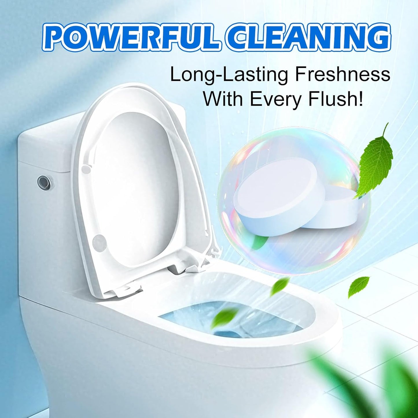 Automatic Toilet Bowl Cleaner Tablets–Fresh Scent, Long-Lasting Clean–Safe for Tanks&Pipes Deodorizing and Descaling –Bathroom Cleaner Against Tough Stains Keeps Bowl Clean Between Washes, A111-50PACK