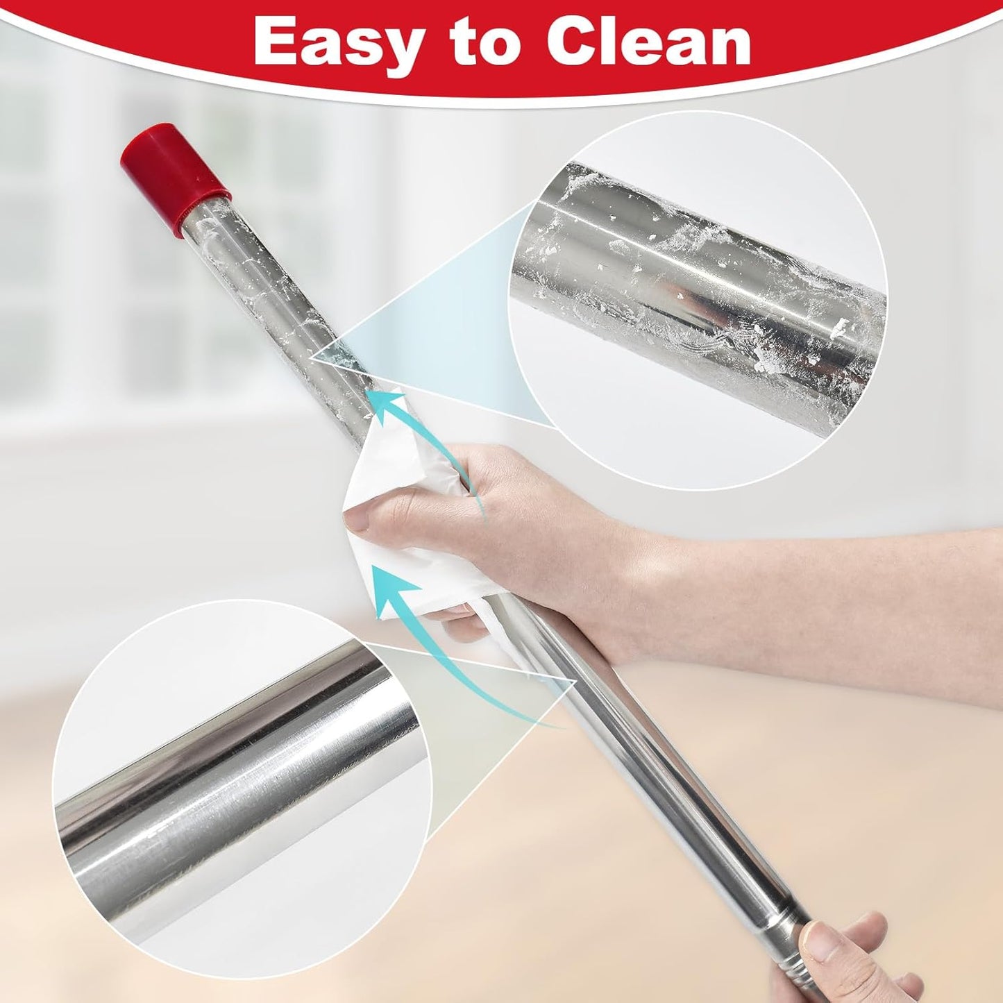 Spin Mop Handle,Mop Heads Replacements,Scrubber Mop Head and Mop Base Combo Set Compatible with Ocedar RinseClean 2-Tank Spin Mop,Mop Replace Head and Scrub Brush Set for Multi-Surface Hard Floor