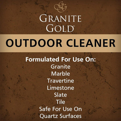 Granite Gold Outdoor Stone Cleaner, Deep Cleans BBQ Islands, Kitchens, Tables, Counters, & More, Streak-Free Shine, Fresh Citrus Scent, Safe on Food-Prep Surfaces, 24 Fl Oz Spray Bottle