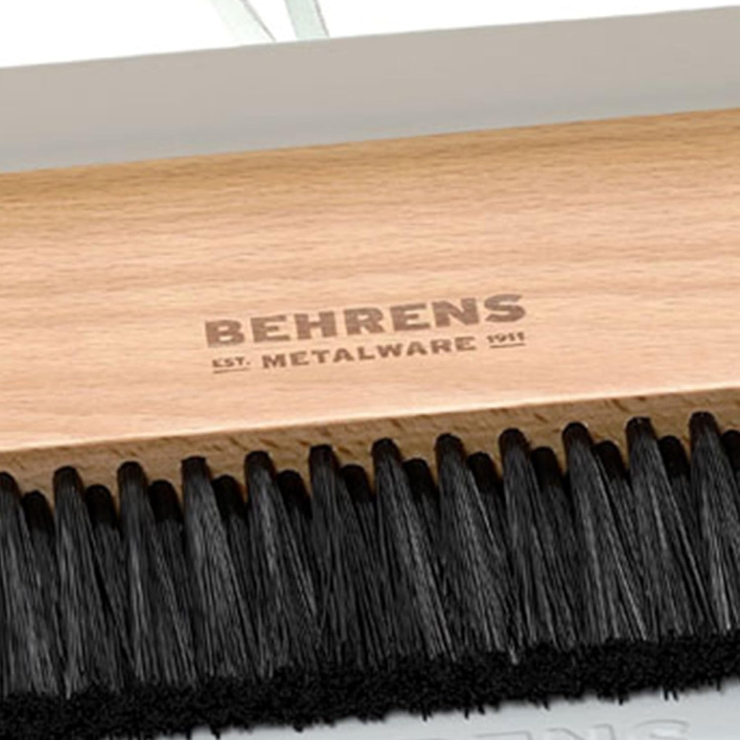 Behrens White Galvanized Dustpan & Brush Set