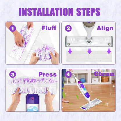 50 Pack Disposable PowerMop Refill Pads for Swiffer Power Mop - 5X Cleaning Power Mop Pads, Compatible with Swiffer Wet Pads Refill, 12 Layers Thickened Durable | Heavy-Duty Absorbent