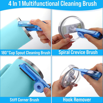 XANGNIER 5 in 1 Bottle Cleaning Brush Set,Multifunctional Water Bottle Brush and Straw Cleaner Brush,Cleaning Tool Kit for Owala/Stanley/Yeti/Simple Modern Tumbler Cup Accessories,Kitchen Gadgets