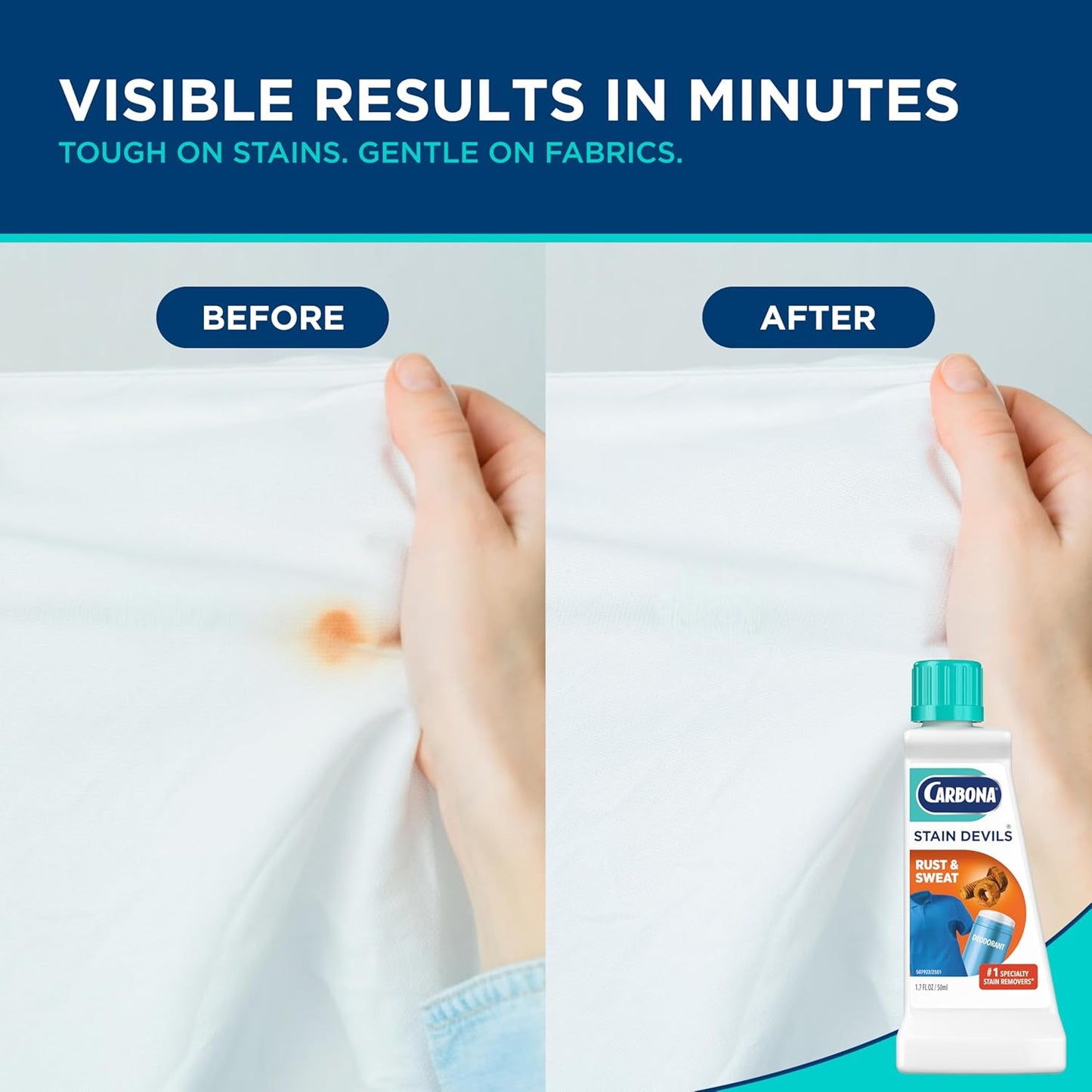 Carbona Stain Devils #6 (1.7 Fl Oz), Targeted Spot Cleaner for Grass, Dirt & Make-Up Stains, Safe on Skin & Washable Fabrics
