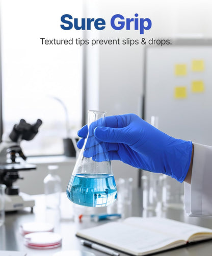 Schneider Nitrile Exam Gloves, Dark Blue, Disposable Gloves, Latex-Free, Powder-Free, Food Safe for, Cooking, Household Use
