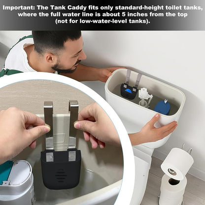 Toilet Tank Tablet Holder, Hanging Toilets Bowl for Toilets Tank Tablet, Plastic & Stainless Steel Tablets Organizer Reduces Dissolved Residue Buildup, Toilet Tank Accessory, White