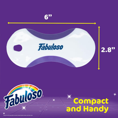 Fabuloso Cleaning Brush with Handle, Compact Handheld Household Scrub Brush for Kitchen, Bathroom, Baseboards, Tile and Floors, Firm Bristles for Indoor Surface Cleaning, White and Purple, 5.5 Inch