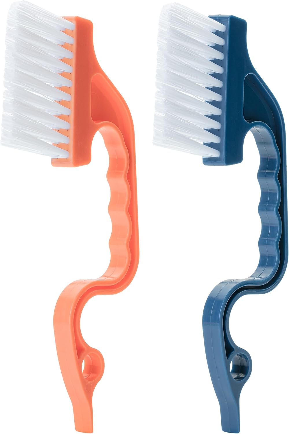 Slick- Window Track Cleaning Brush, 2 Pack, Blue Ergonomic Handle, Built-in Scraper, Multipurpose, Window Track Cleaning Tools