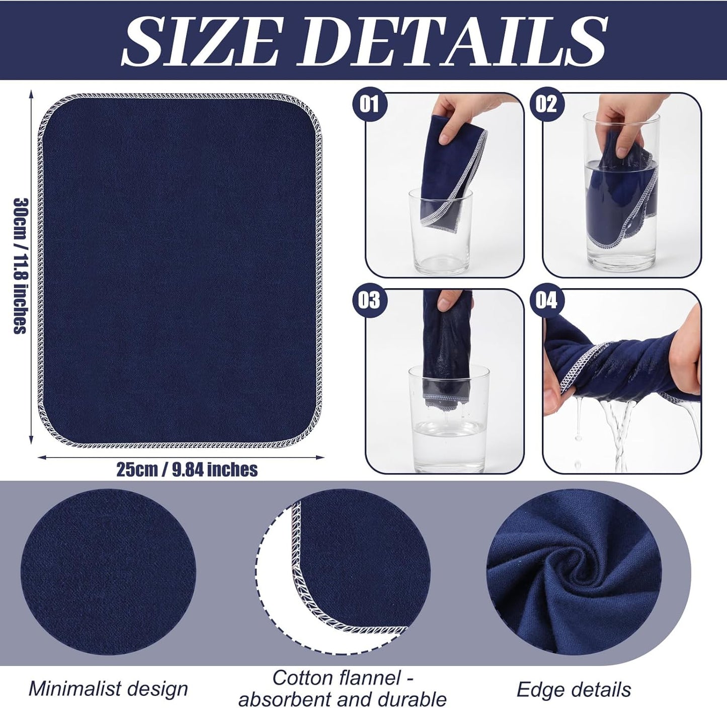36 Pack Vintage Reusable Cleaning Cloths Washable Cotton Kitchen Towels for Home (Gray)