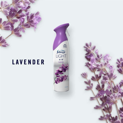 Febreze Air Mist Air Freshener Spray, Odor-Fighting Room Spray, Air Fresheners for Home and Bathroom and Kitchen, Aerosol Can, Light Lavender Scent, 8.8oz, 2 Count