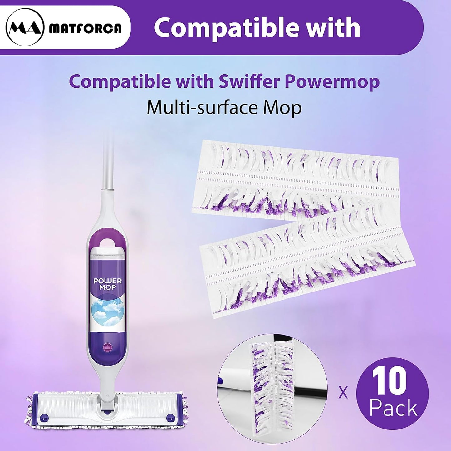 6 Pack Swiffer Power Mop Pads – Disposable Wet Mop Refills for Swiffer Power Mop, Super Absorbent Pads for Cleaning Floors, Compatible with Swiffer WetJet and Power Mop Models