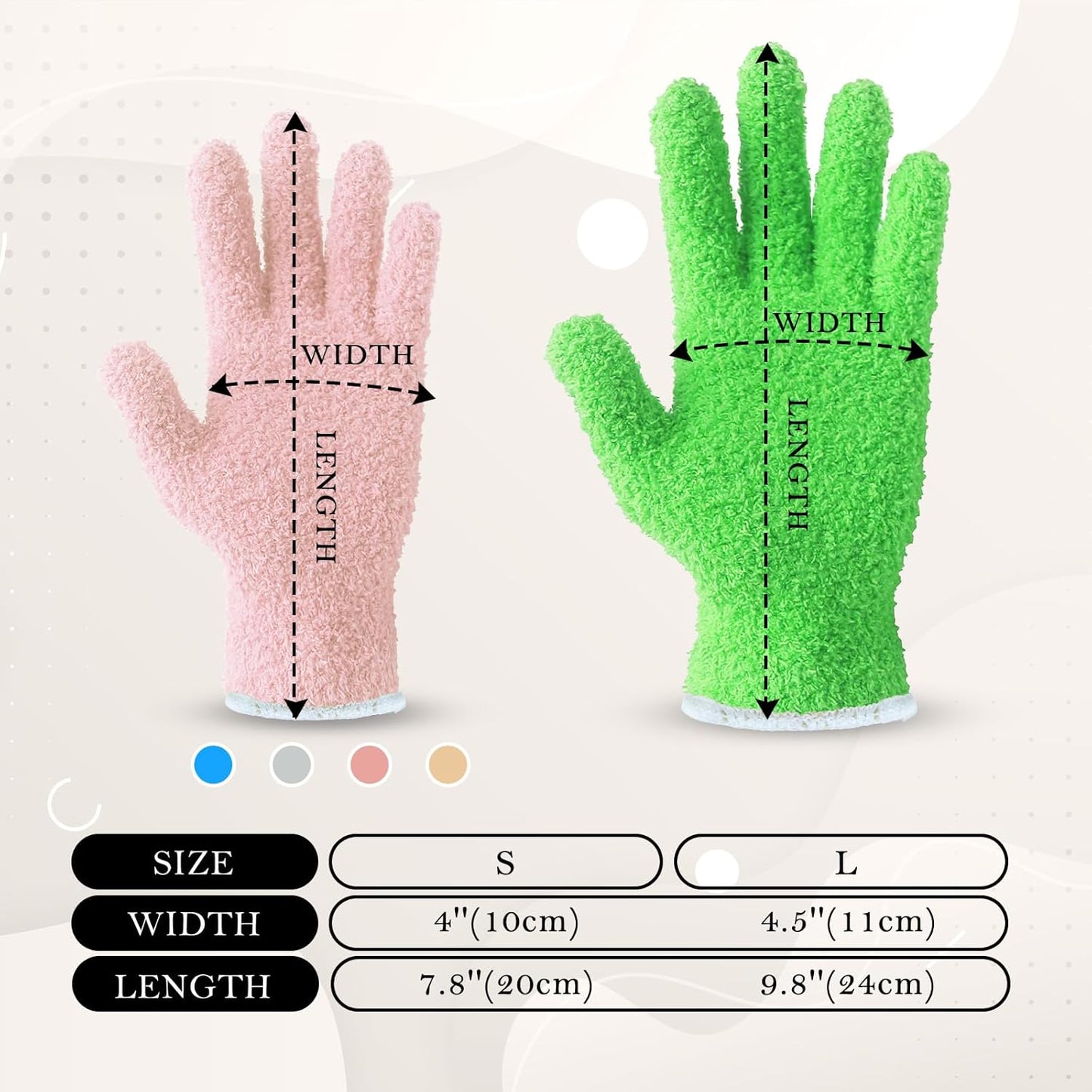 Evridwear Microfiber Plant Dusting Gloves Reusable Leaf Cleaning Glove for Houseplants,Blinds,Furniture and Small Objects
