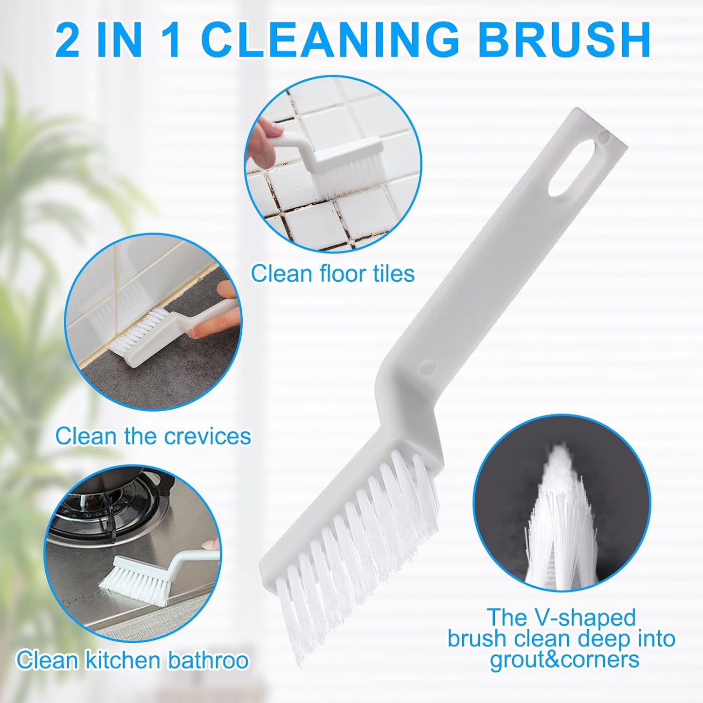 15 Pcs Crevice Cleaning Brush Set - Hard Bristle Cleaning Brush Supplies, V Shape Grout Cleaner Brush for Deep Cleaning Gap, Kitchen, Bathroom, Sink, Bottle, Blender, Corners & More