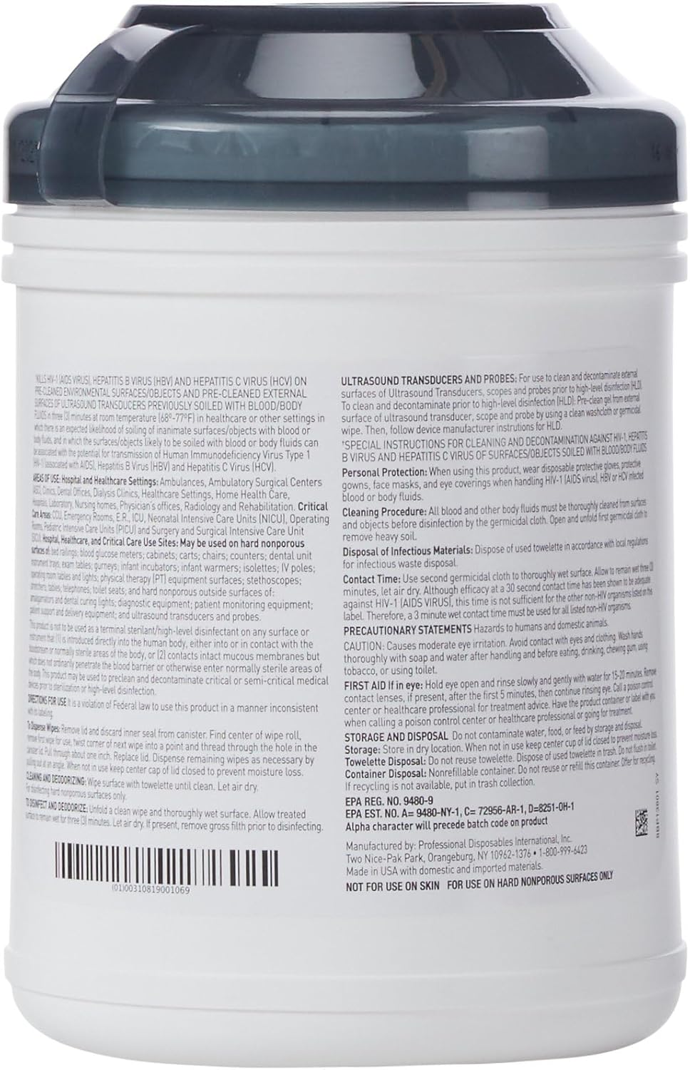 Sani-Cloth AF3 Alcohol-Free Disposable Disinfectant Wipes - 160 Wipes