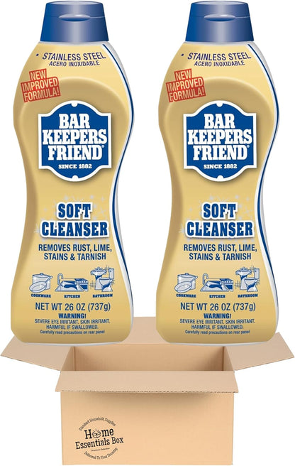 Bar Keeper Friend Soft Cleanser Liquid (2 x 26 Ounce) Multipurpose Cleaner & Rust Stain Remover for Stainless Steel, Porcelain, Ceramic, Tile & More