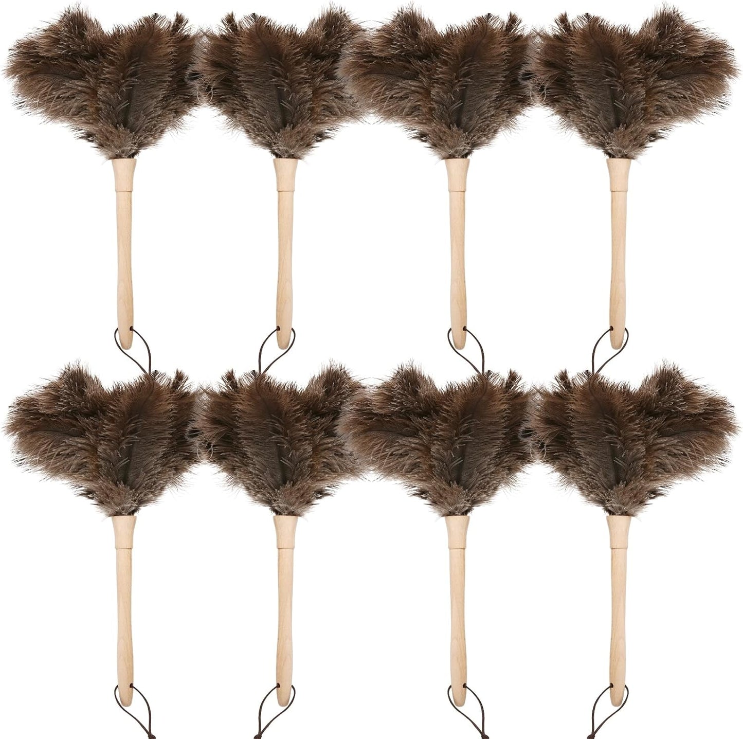 Natural Ostrich Feather Duster 14.9 inch Fluffy Mini Dusters with Plastic Handheld for Cleaning Car Keyboard Office 1 Pcs