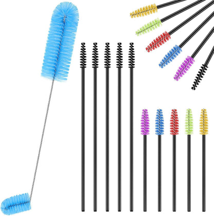 Hummingbird Feeder Cleaning Brush 19 Pieces 3 Size Mini Nylon Double Headed 2 in 1 Hummingbird Brush Hard to Reach Places Tiny Cleaning Kit(Black)