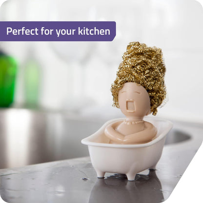 PELEG DESIGN Yogi Sponge Holder, Cute Plastic Sponge Holder for Kitchen Sink with Suction Cup,Dish Sponge Caddy Holder,Dries All Types of Sponges - Sponge Included