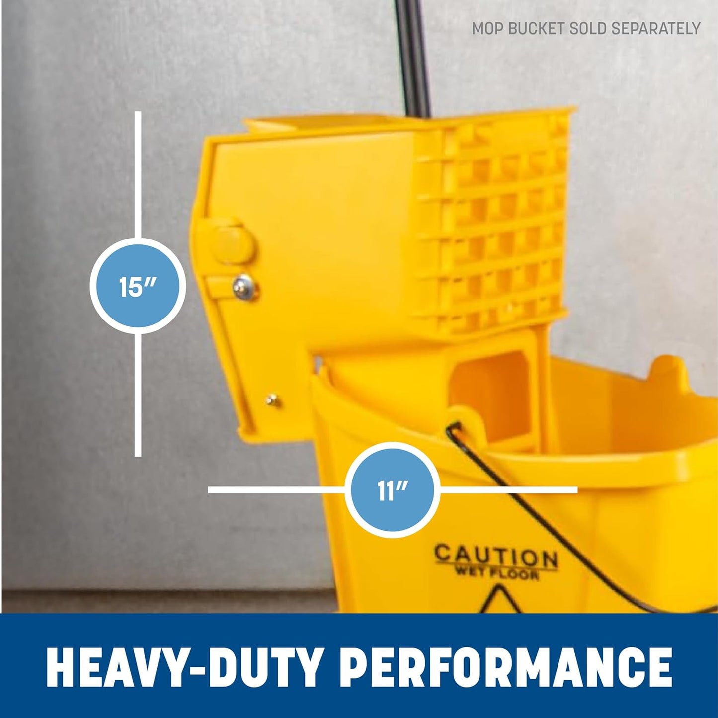Carlisle FoodService Products 36908W04 Side Press Wringer, 15" Length x 11" Width x 9.88" Height, Yellow, For 26 qt and 35 qt Mop Bucket
