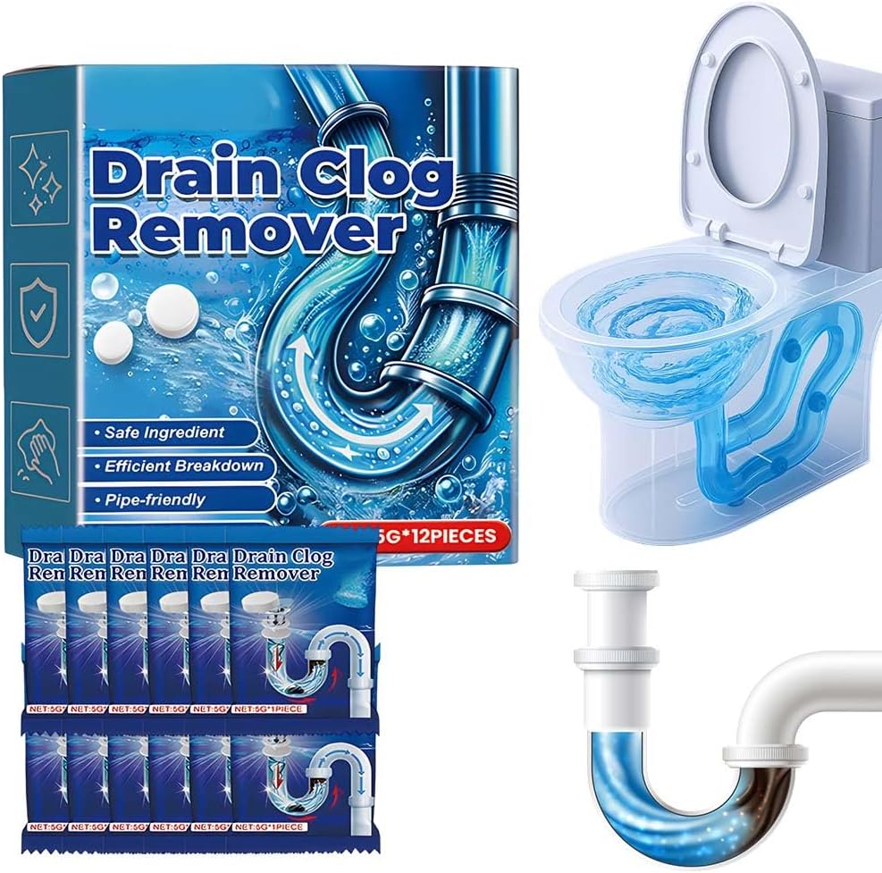 Strong Drain Effervescent Tablet, 2026 New Disposal Cleaner Tablets Eliminator Quickly Eliminates Odors, Sink Smell Effervescent Tablets, Sink Drain Cleaner for Sewer, Toilet and Septic Tank (1)