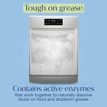 Fab Tab 100% Plastic-Free Dishwasher Detergent Tablets, Clean Ingredients, Fragrance Free, No Residue, Powerful Enzyme-Based Dishwasher Pods, 60 Count.